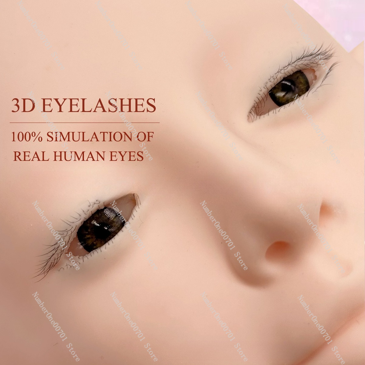 Eyelash Extension Open Eye - Tête de mannequin en silicone à