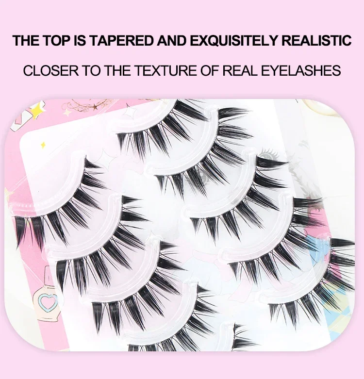 5 paires de faux cils Manga en - Eyelash Extension Douyin avis et prix